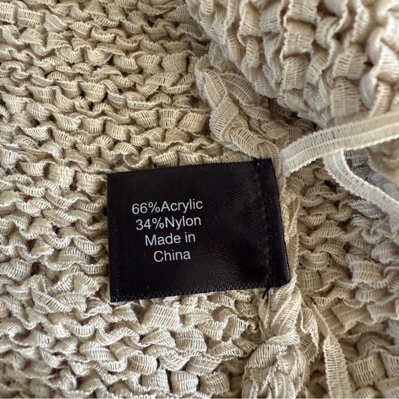 Lane Bryant Open Knit Sleeveless Sweater 18/20 Tunic Fringe Boho Hippie Beachy - Picture 7 of 7